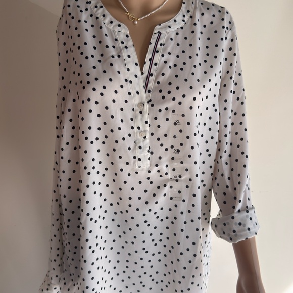 Tommy Hilfiger Black and White Polka Dot Blouse - Picture 1 of 11